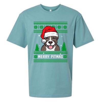 Love My Pitbull Merry Pitmas Pittie Mom Dad Funny Christmas Gift Sueded Cloud Jersey T-Shirt