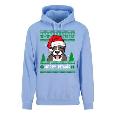 Love My Pitbull Merry Pitmas Pittie Mom Dad Funny Christmas Gift Unisex Surf Hoodie