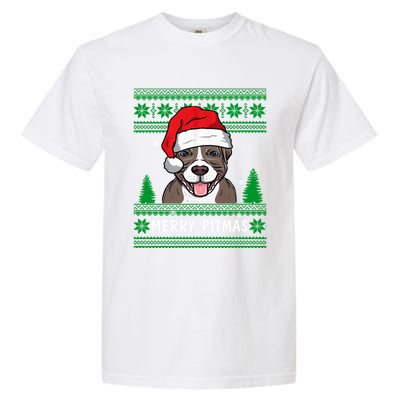 Love My Pitbull Merry Pitmas Pittie Mom Dad Funny Christmas Gift Garment-Dyed Heavyweight T-Shirt