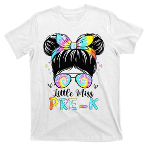 Little Miss PreK Messy Hair Bun Back To School T-Shirt