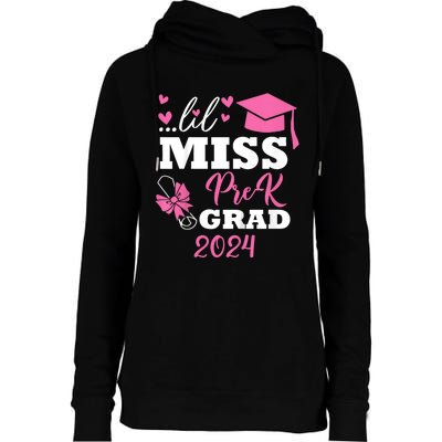 Little Miss Prek Grad 2024 Preschool Prek Graduation Womens Funnel Neck Pullover Hood