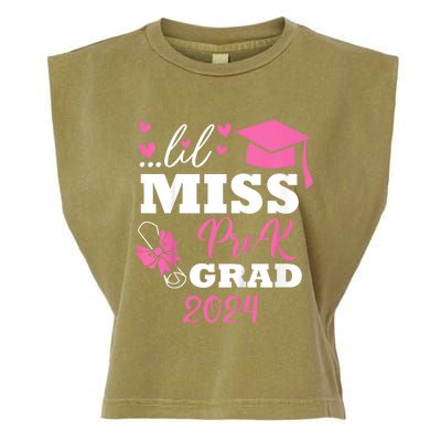 Little Miss Prek Grad 2024 Preschool Prek Graduation Garment-Dyed Women's Muscle Tee