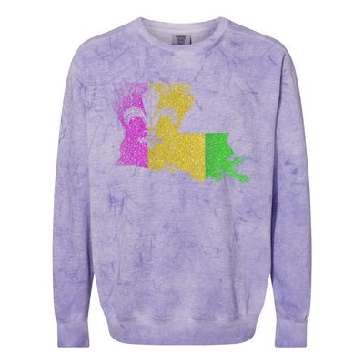 Louisiana Masquerade Parade Party New Orleans Mardi Gras Cool Gift Colorblast Crewneck Sweatshirt