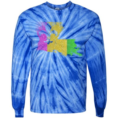 Louisiana Masquerade Parade Party New Orleans Mardi Gras Cool Gift Tie-Dye Long Sleeve Shirt