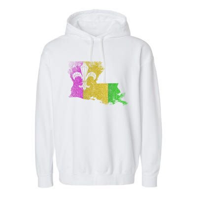 Louisiana Masquerade Parade Party New Orleans Mardi Gras Cool Gift Garment-Dyed Fleece Hoodie