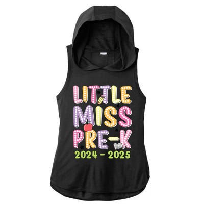 Little Miss Prek Girl Back To School 2024 2025 Prek Ladies PosiCharge Tri-Blend Wicking Draft Hoodie Tank