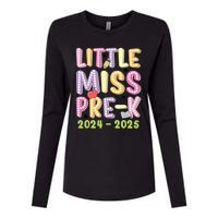 Little Miss Prek Girl Back To School 2024 2025 Prek Womens Cotton Relaxed Long Sleeve T-Shirt