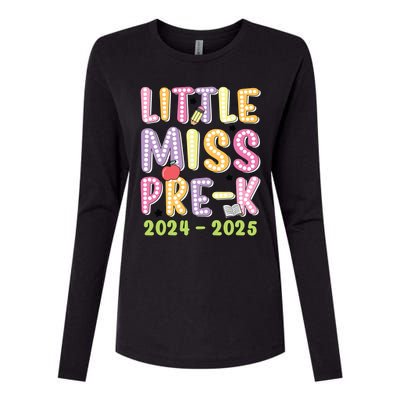 Little Miss Prek Girl Back To School 2024 2025 Prek Womens Cotton Relaxed Long Sleeve T-Shirt