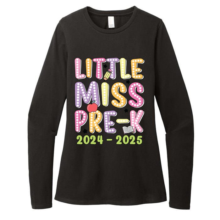 Little Miss Prek Girl Back To School 2024 2025 Prek Womens CVC Long Sleeve Shirt