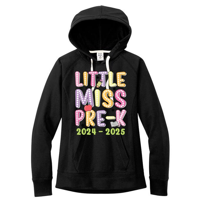 Little Miss Prek Girl Back To School 2024 2025 Prek Women's Fleece Hoodie