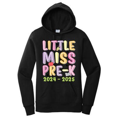 Little Miss Prek Girl Back To School 2024 2025 Prek Women's Pullover Hoodie