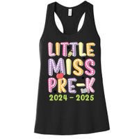 Little Miss Prek Girl Back To School 2024 2025 Prek Women's Racerback Tank