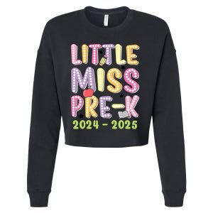 Little Miss Prek Girl Back To School 2024 2025 Prek Cropped Pullover Crew