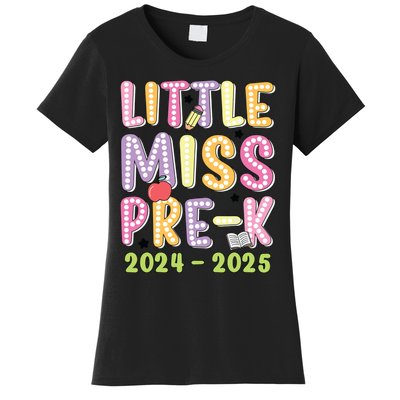 Little Miss Prek Girl Back To School 2024 2025 Prek Women's T-Shirt