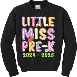 Little Miss Prek Girl Back To School 2024 2025 Prek Kids Sweatshirt