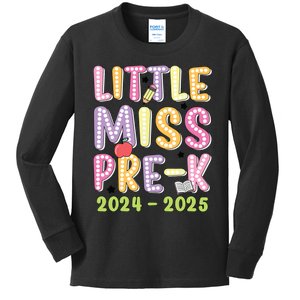 Little Miss Prek Girl Back To School 2024 2025 Prek Kids Long Sleeve Shirt