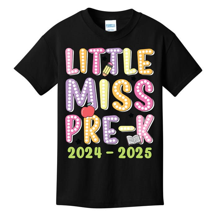 Little Miss Prek Girl Back To School 2024 2025 Prek Kids T-Shirt