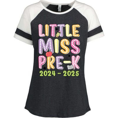 Little Miss Prek Girl Back To School 2024 2025 Prek Enza Ladies Jersey Colorblock Tee