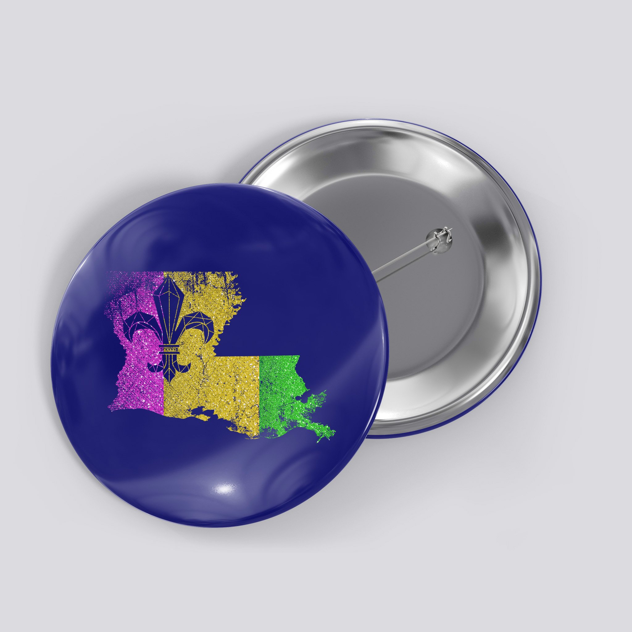 Louisiana Masquerade Parade Party New Orleans Mardi Gras Gift Button