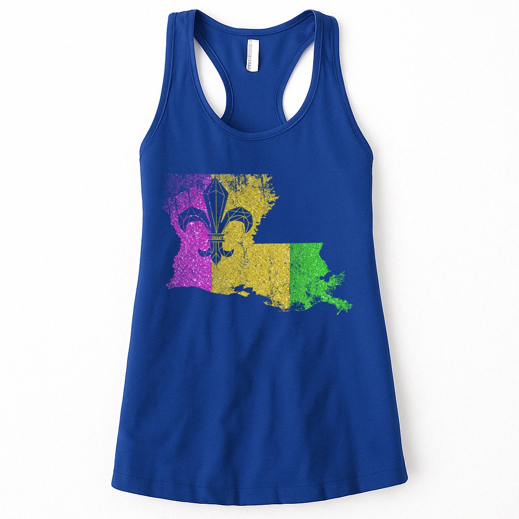 Louisiana Masquerade Parade Party New Orleans Mardi Gras Gift Womens Tank Top