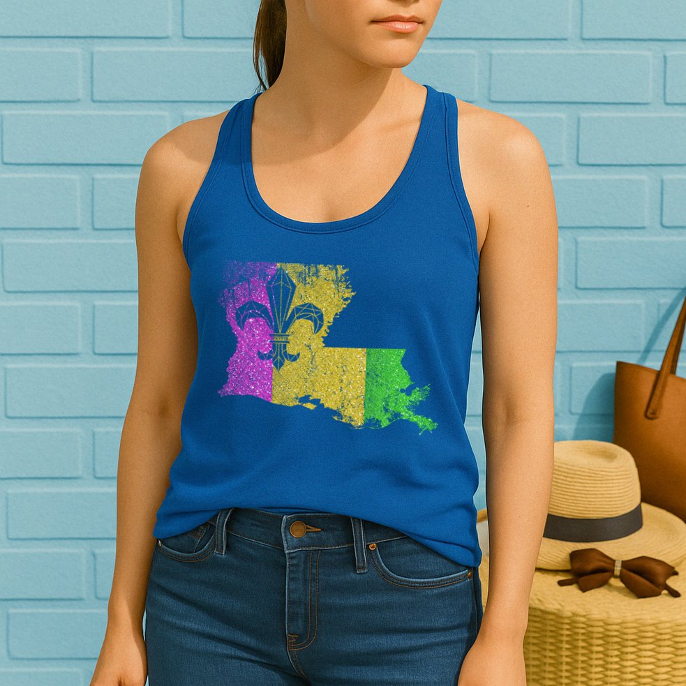 Louisiana Masquerade Parade Party New Orleans Mardi Gras Gift Womens Tank Top