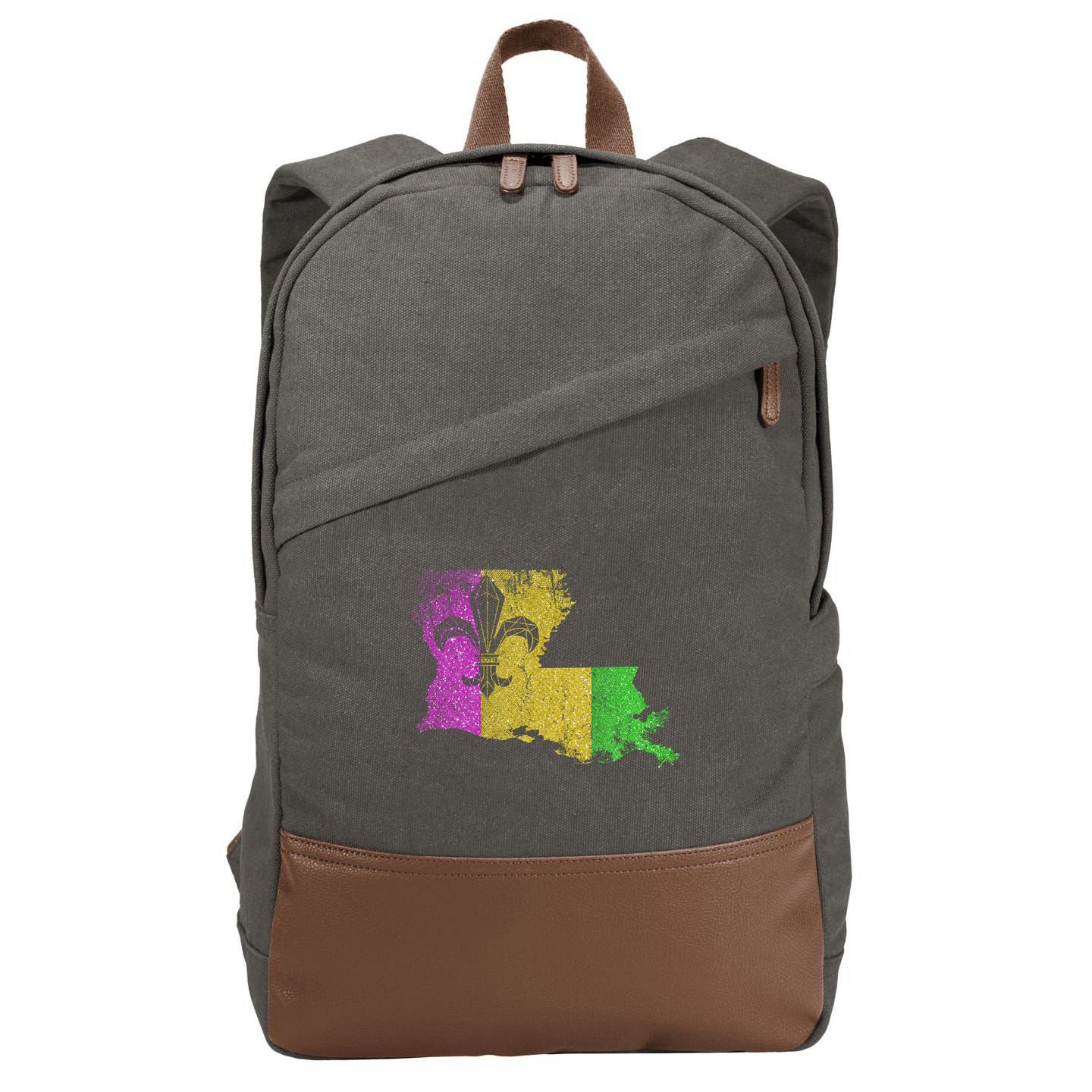Louisiana Masquerade Parade Party New Orleans Mardi Gras Gift Cotton Canvas Backpack