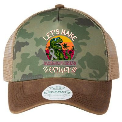 Let's Make Parkinson's Disease Extinct TRex Dinosaur Legacy Tie Dye Trucker Hat