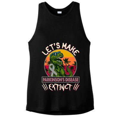 Let's Make Parkinson's Disease Extinct TRex Dinosaur Ladies PosiCharge Tri-Blend Wicking Tank