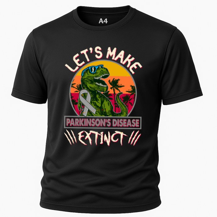 Let's Make Parkinson's Disease Extinct TRex Dinosaur Cooling Performance Crew T-Shirt