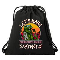 Let's Make Parkinson's Disease Extinct TRex Dinosaur Drawstring Bag