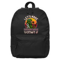 Let's Make Parkinson's Disease Extinct TRex Dinosaur 16 in Basic Backpack