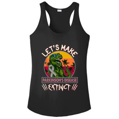 Let's Make Parkinson's Disease Extinct TRex Dinosaur Ladies PosiCharge Competitor Racerback Tank