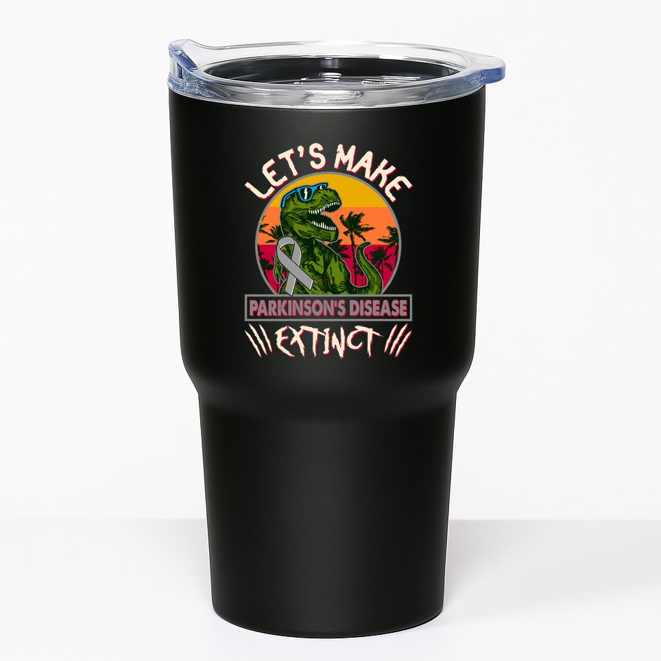Let's Make Parkinson's Disease Extinct TRex Dinosaur Tumbler