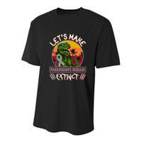 Let's Make Parkinson's Disease Extinct TRex Dinosaur Youth Performance Sprint T-Shirt