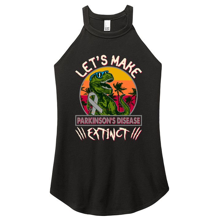 Let's Make Parkinson's Disease Extinct TRex Dinosaur Women's Perfect Tri Rocker Tank