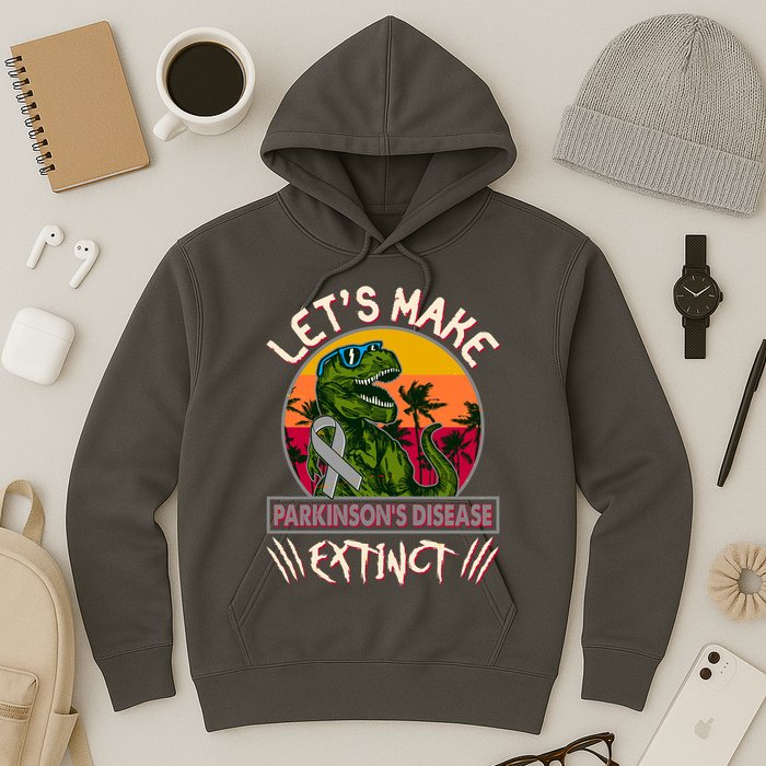 Let's Make Parkinson's Disease Extinct TRex Dinosaur Hoodie