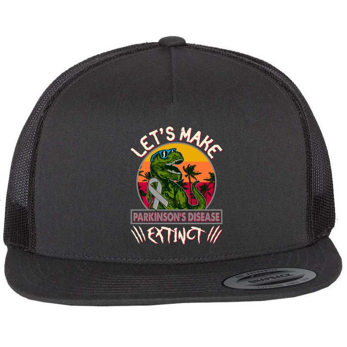 Let's Make Parkinson's Disease Extinct TRex Dinosaur Flat Bill Trucker Hat
