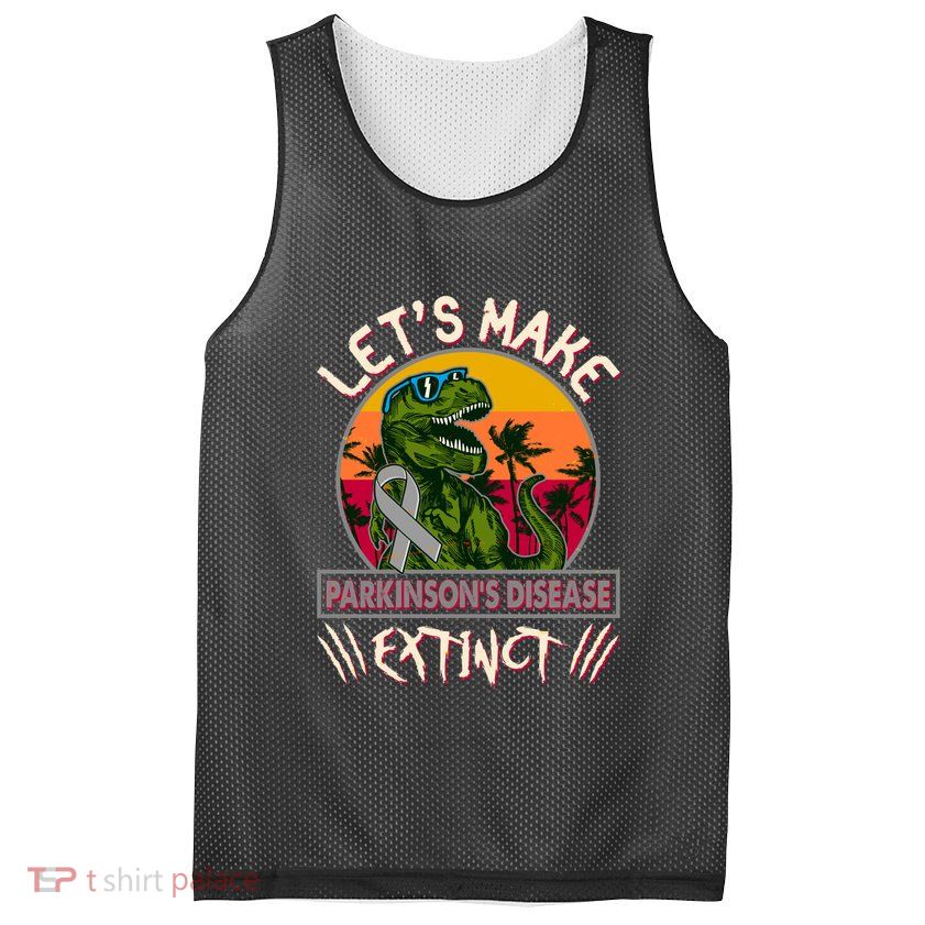 Let's Make Parkinson's Disease Extinct TRex Dinosaur Mesh Reversible Basketball Jersey Tank
