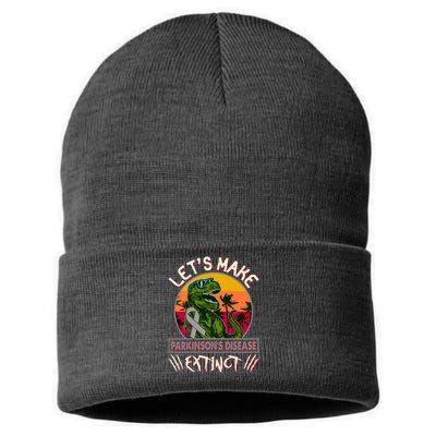 Let's Make Parkinson's Disease Extinct TRex Dinosaur Sustainable Knit Beanie