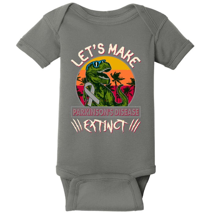 Let's Make Parkinson's Disease Extinct TRex Dinosaur Baby Bodysuit