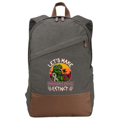 Let's Make Parkinson's Disease Extinct TRex Dinosaur Cotton Canvas Backpack
