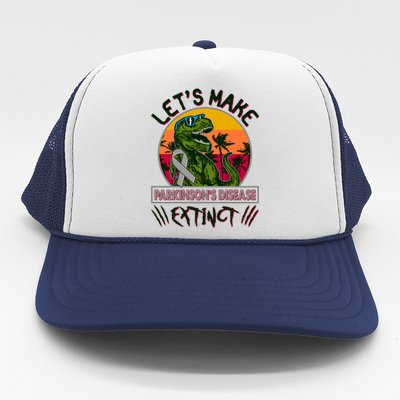 Let's Make Parkinson's Disease Extinct TRex Dinosaur Trucker Hat