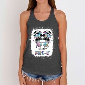 Little Miss Prek First Day Of School 1st Day Preschool Girl Women's Knotted Racerback Tank