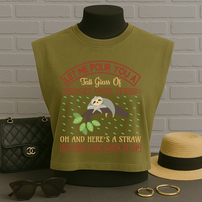 Let Me Pour You A Tall Glass Of Get Over It Garment-Dyed Women's Muscle Tee