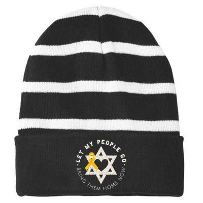 Let My People Go Bring Them Home Now Striped Beanie with Solid Band