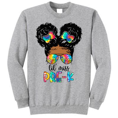 Lil' Miss PreK Messy Bun Tie Dye African American Tall Sweatshirt