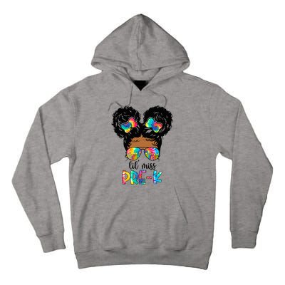 Lil' Miss PreK Messy Bun Tie Dye African American Tall Hoodie