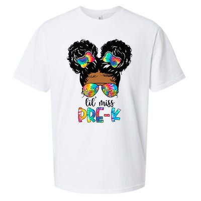 Lil' Miss PreK Messy Bun Tie Dye African American Sueded Cloud Jersey T-Shirt