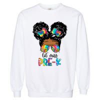 Lil' Miss PreK Messy Bun Tie Dye African American Garment-Dyed Sweatshirt