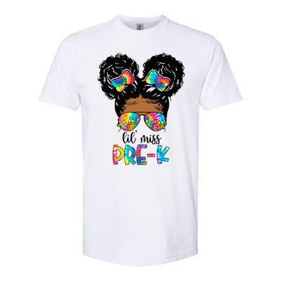 Lil' Miss PreK Messy Bun Tie Dye African American Softstyle CVC T-Shirt